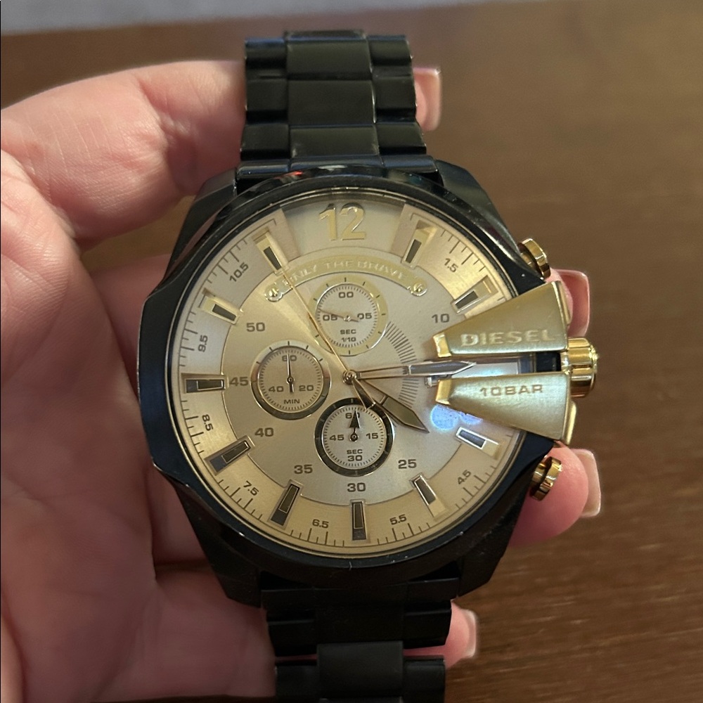 Diesel Black and Gold Chronograph Watch